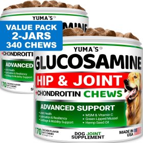 dogdopethea2 Pack Glucosamine for Dogs With Chondroitin Joint Pain Relief Made in USA